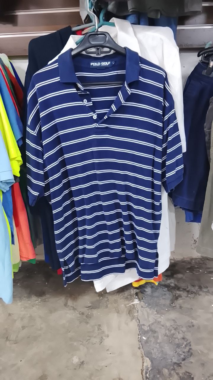T-Shirt Polo Azul con Blanco de Hombre